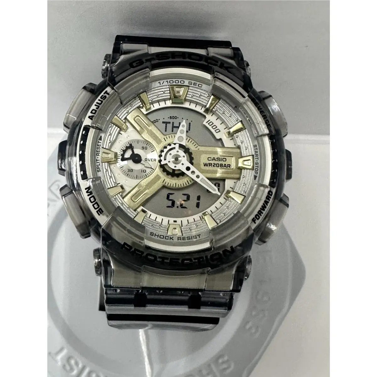Casio G-shock GMA-S110GS-8A Transparent Gray Resin Band Men’s Watch - Band: Gray, Transparent