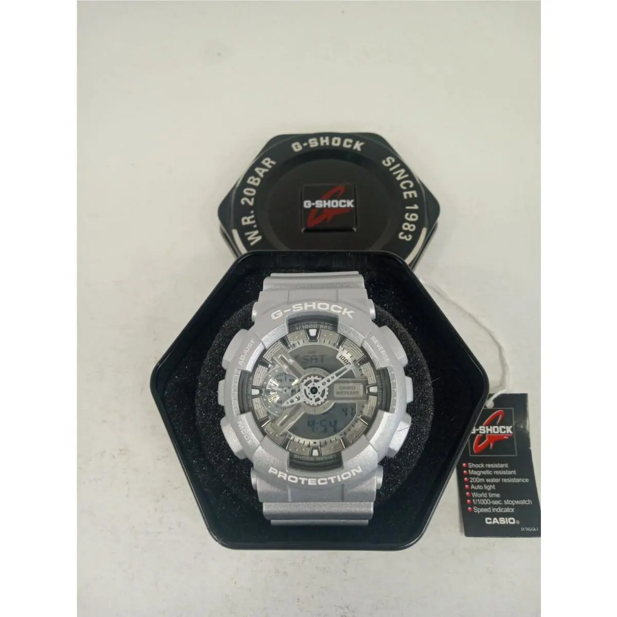 G-shock GM110SCM-1A Metallic Silver Stainless Steel Watch Men`s Watch by Casio