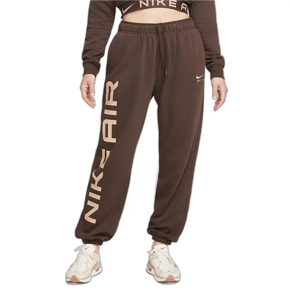 Air Max High-waisted Joggers Women`s L Brown Beige Fleece LE FB8051-237 by Nike