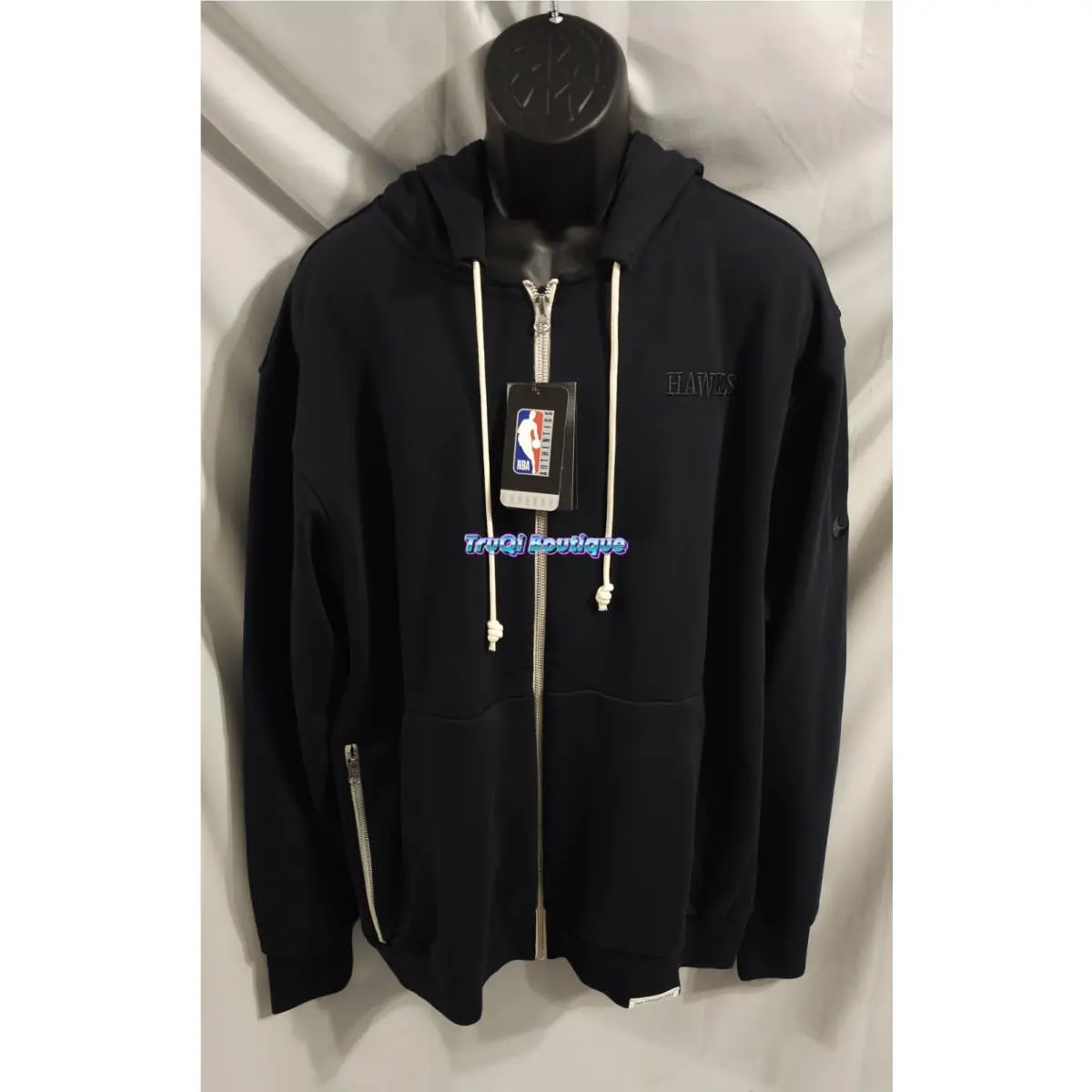 Nike Dri Fit Nba Standard Issue Full Zip Blackout Hoodie Atlanta Hawks 2XLT