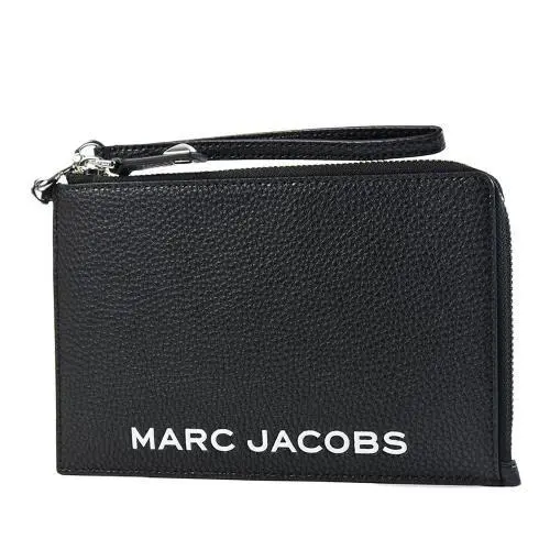 Marc Jacobs Pebble Leather Wristlet Wallet Black 4R3SCP028S02