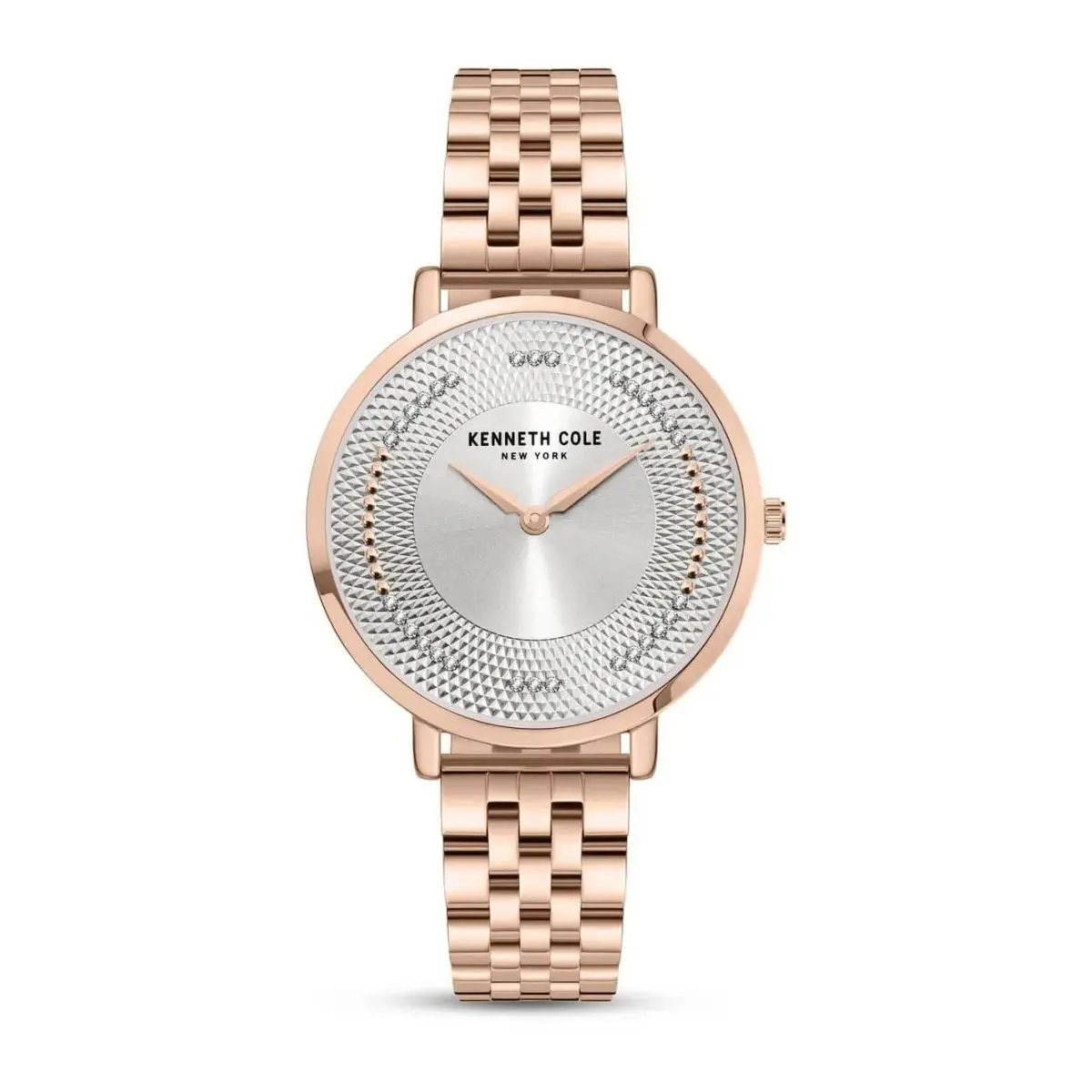 Kenneth Cole York 34mm Classic Rose Gold Womens Watch KCWLG0048101 - Dial: Silver, Band: Rose Gold