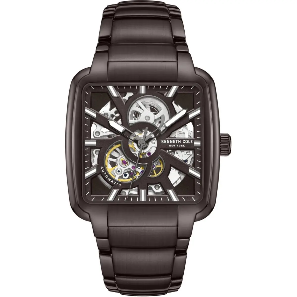 York 40mm Automatic Brown Skeleton Men`s Watch KCWGY0046501 by Kenneth Cole
