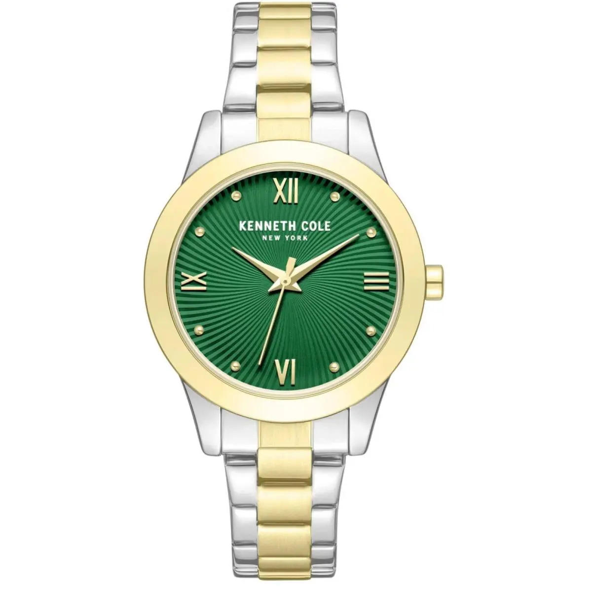 Kenneth Cole Women`s Watch Quartz Green Dial Two Tone Bracelet KCWLG7006202