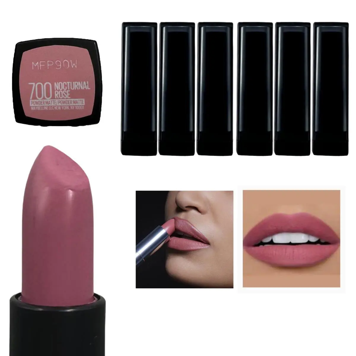6 Pack Maybelline Powder Matte Lipstick 700 Nocturnal Rose Infused Honey Nectar