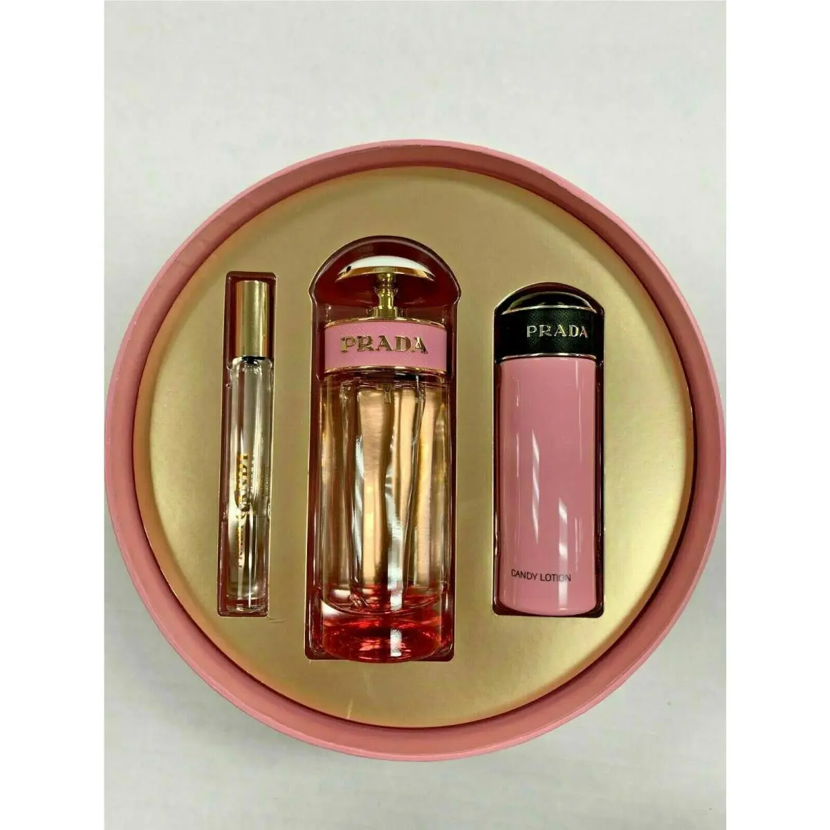 Prada Candy Florale 3 Piece Set 2.7 Oz Edt Spray +0.34Oz Edt Roll on +2.5Oz B/l