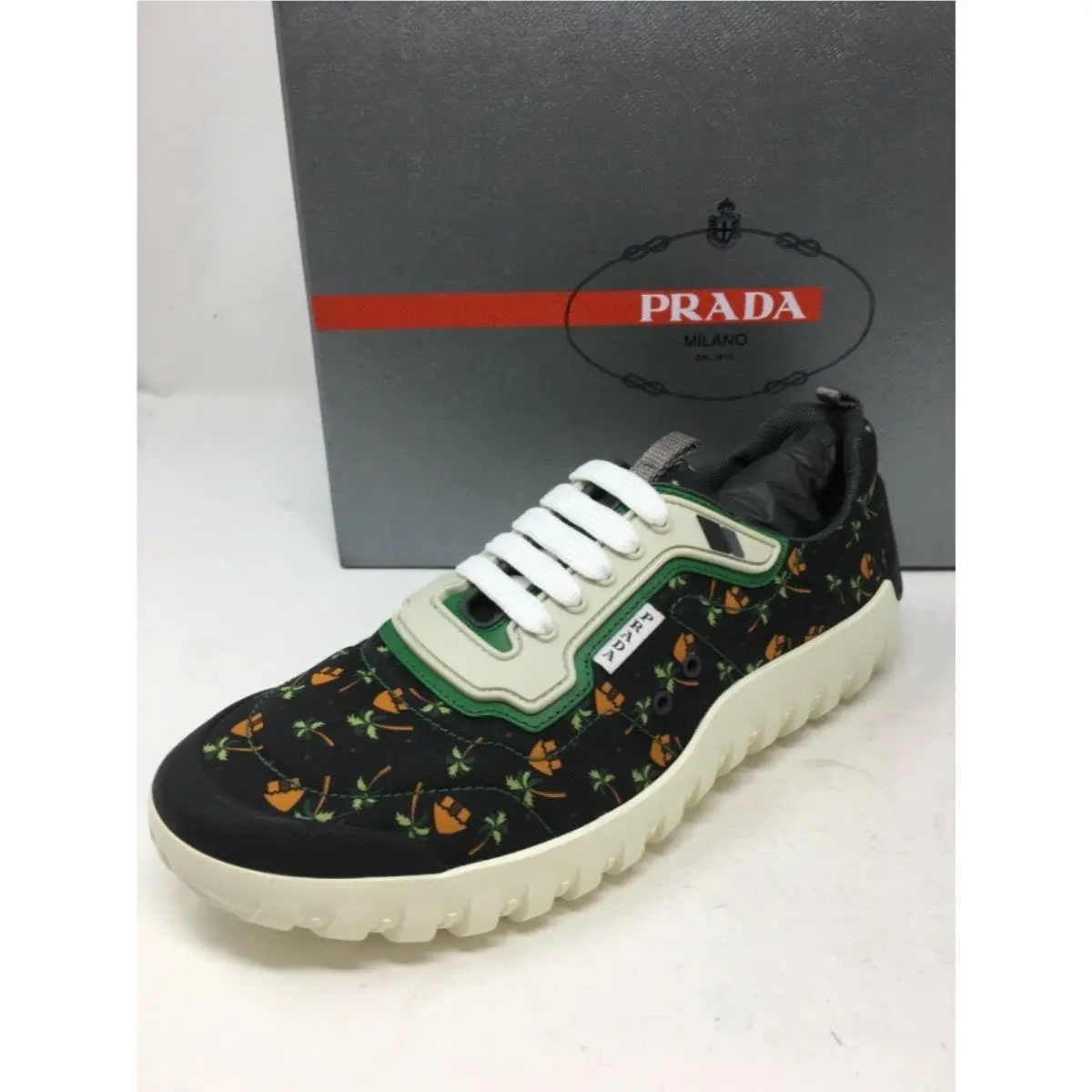 Prada Mens Black Sneakers Shoes Size 7.5 US 6.5 UK 40.5 EU