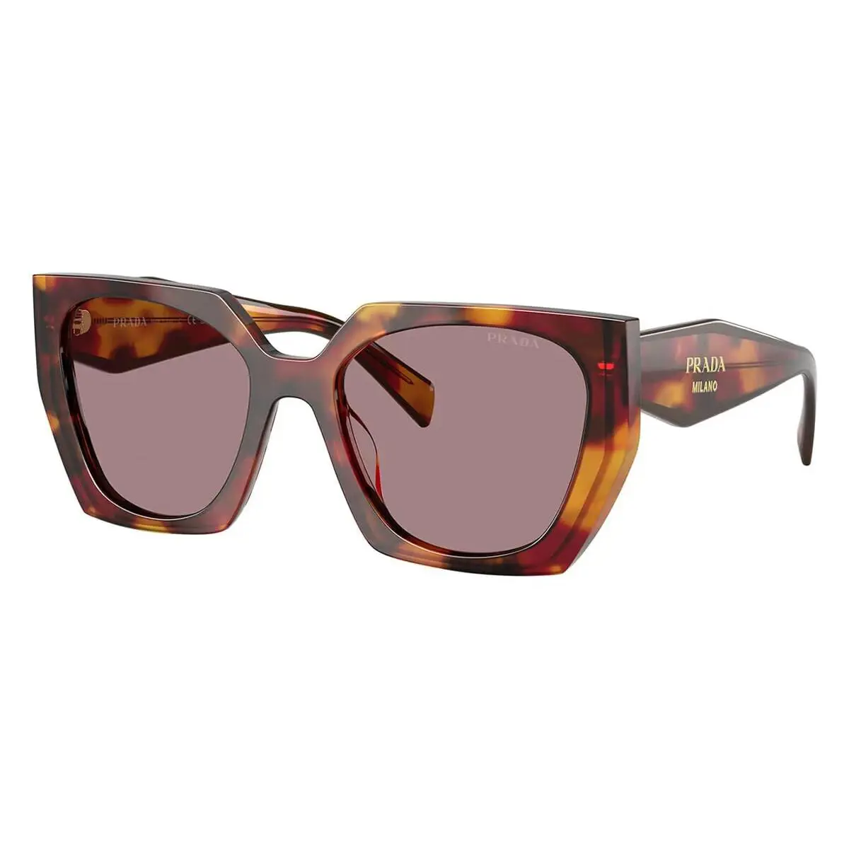 Prada PR15WS Sunglasses 22A20I 54MM Poppy Tortoise Purple Lens