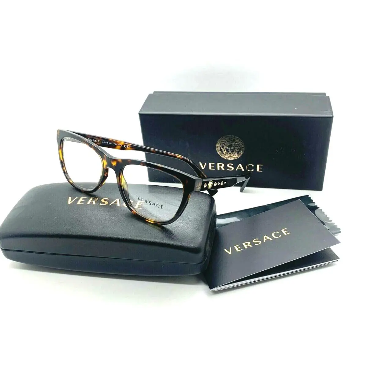 Versace Women`s Mod. 3263B 108 Tortoise Eyeglasses 54-17-140MM Italy Boho