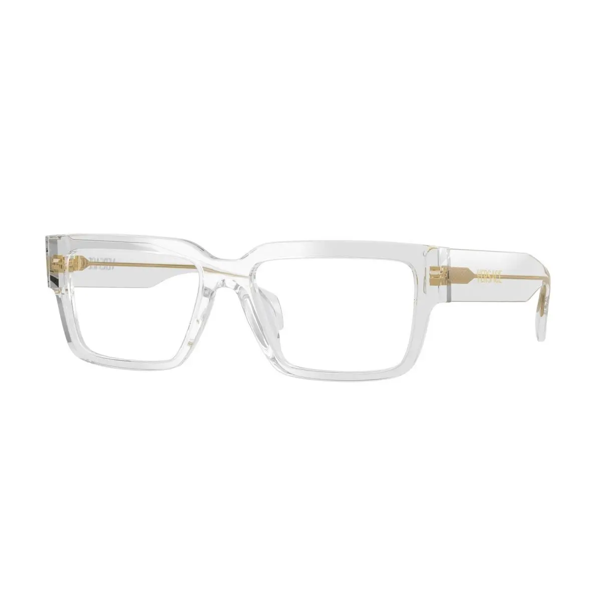VE3374U 5519 Light Transparent Grey Demo Lens 55 mm Men`s Eyeglasses by Versace