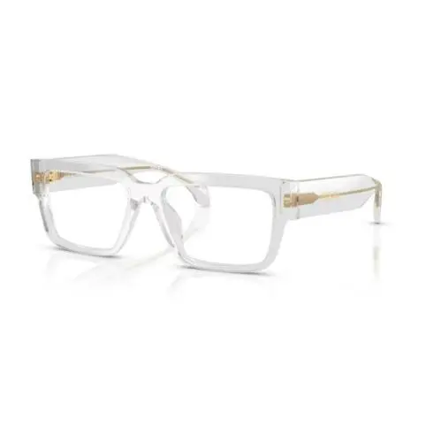 Versace 0VE3374U 5519 Light Transparent Grey Rectangular 55 mm Men`s Eyeglasses