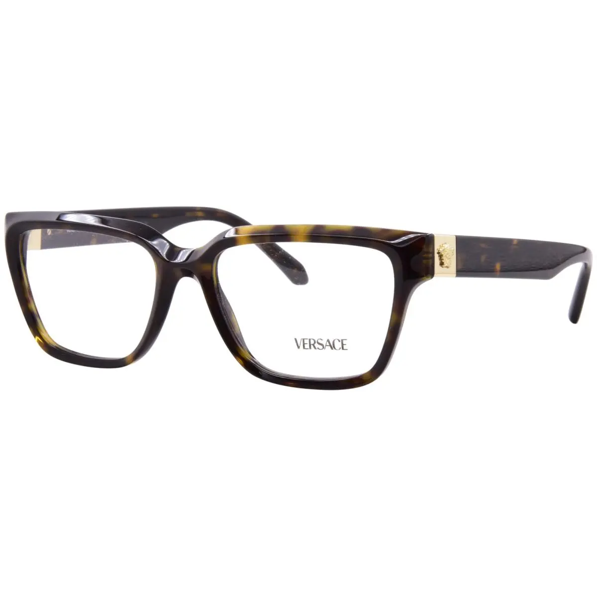 Versace VE3357 108 Eyeglasses Women`s Havana Full Rim Rectangle Shape 53mm
