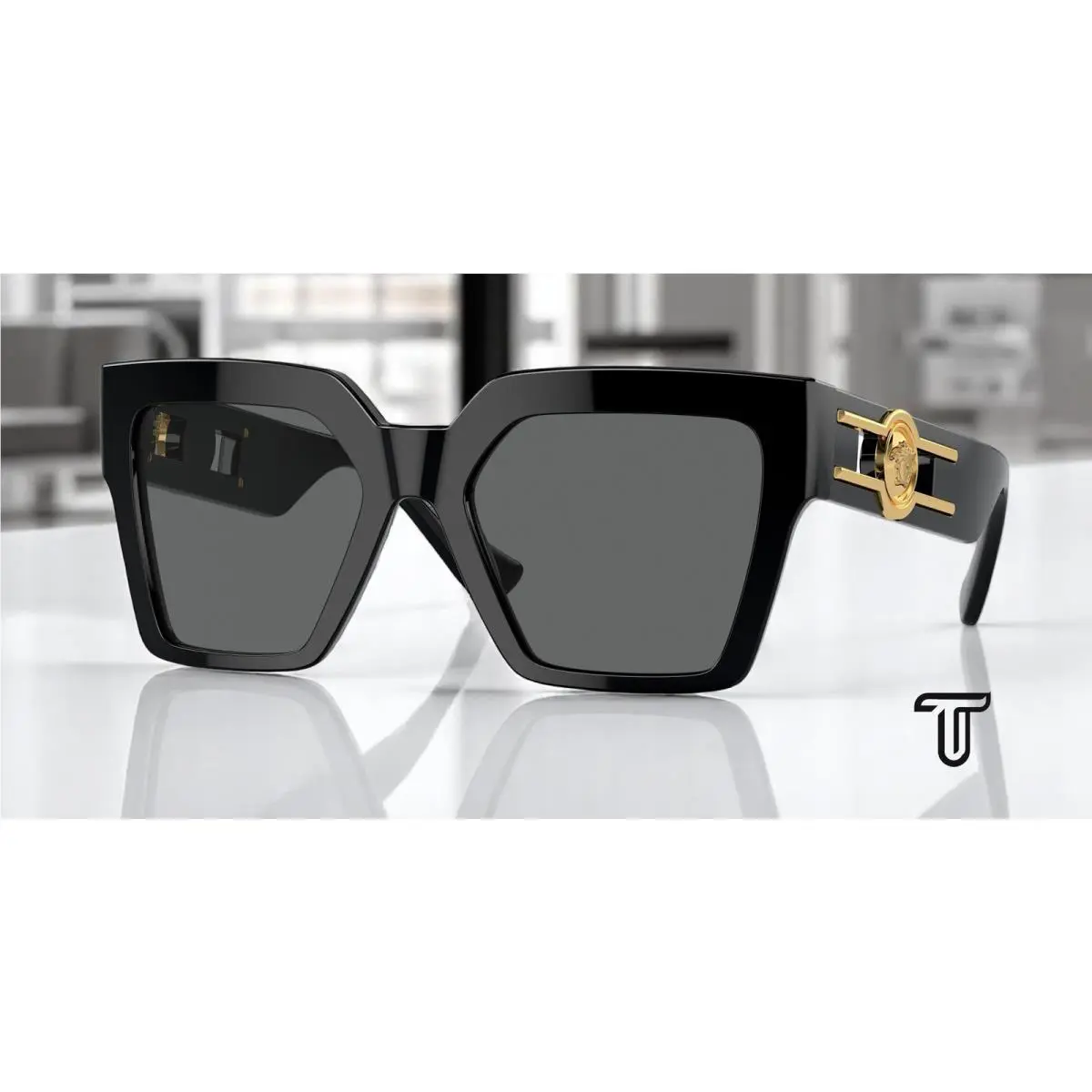Versace VE4458 GB1 87 Black Dark Grey 54 mm Women`s Sunglasses