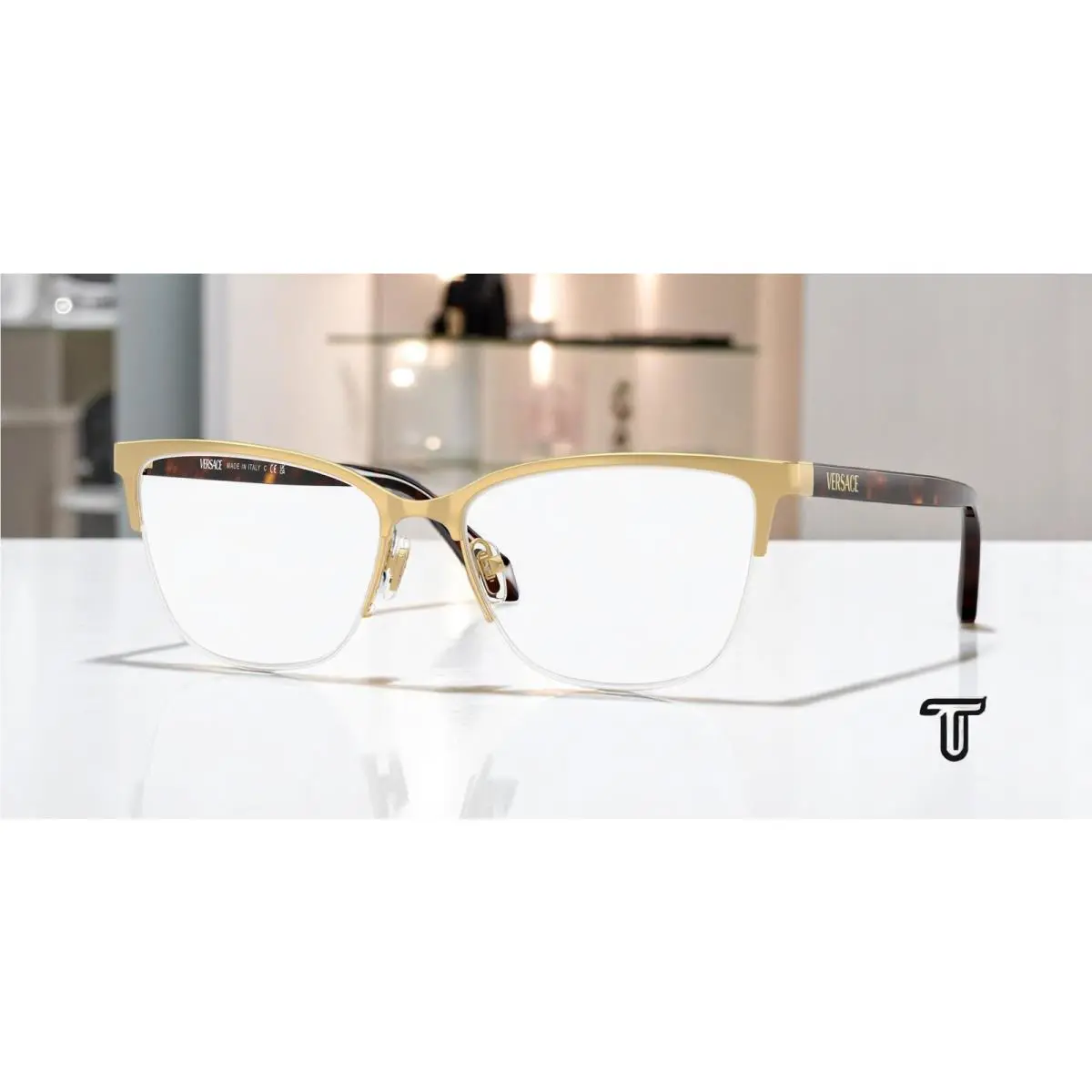 Versace VE1304 1460 Gold Demo Lens 52 mm Women`s Eyeglasses