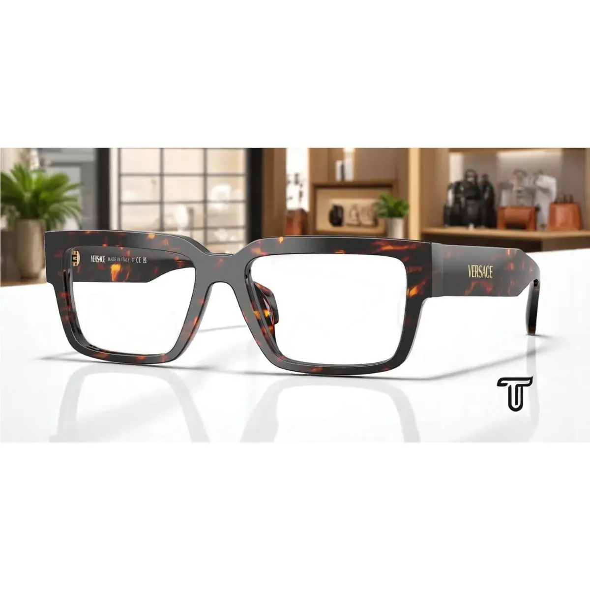 Versace VE3374U 5509 Havana Demo Lens 55 mm Men`s Eyeglasses