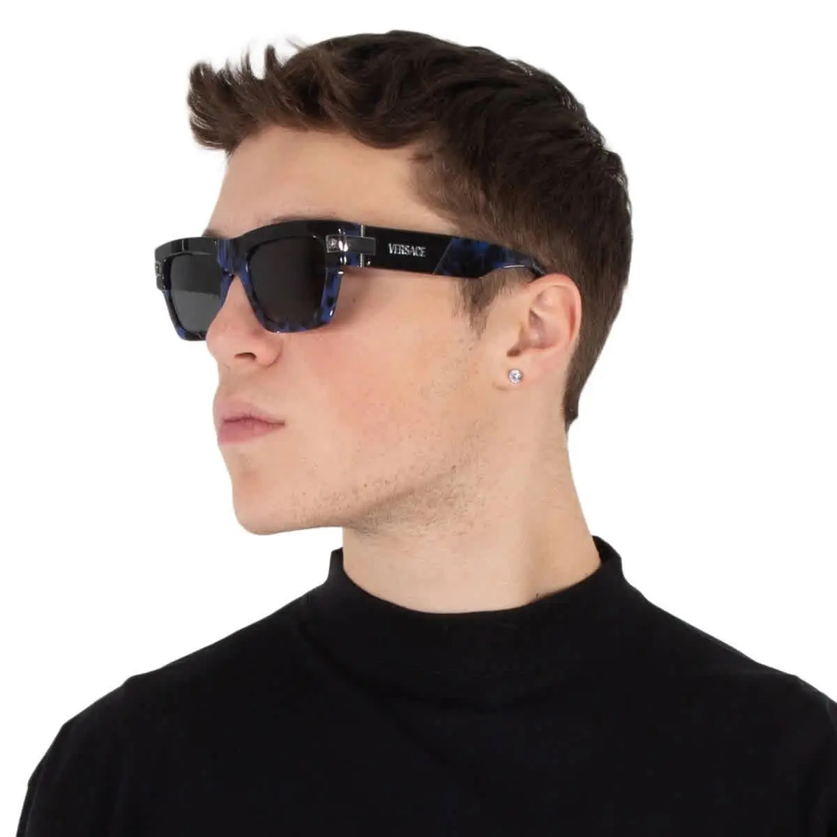 Versace Grey Square Men`s Sunglasses VE4464 545887 55 VE4464 545887 55