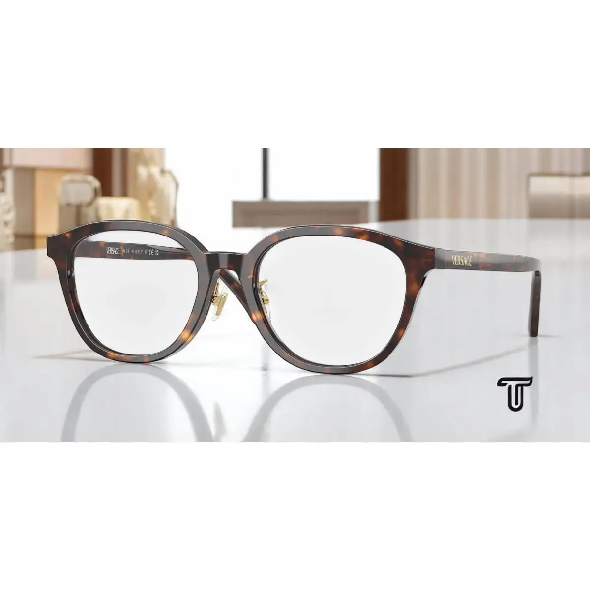 Versace VE3379D 108 Dark Havana Demo Lens 53 mm Women`s Eyeglasses