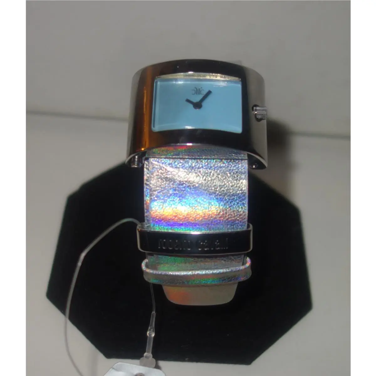 Roberto Cavalli `molla` Silver Leather Watch