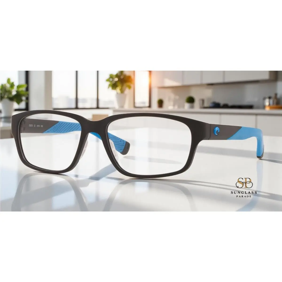 Costa Del Mar 6S8012 02 Ocr320 Black Blue Rubber Demo Lens 56 Men`s Eyeglasses - Frame: Mt Black Frame Blue Rubber