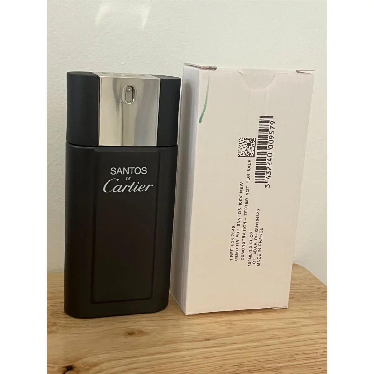 Santos De Cartier Eau De Toilette Men 3.3 Oz- 100 ml White Box. AS Pictured