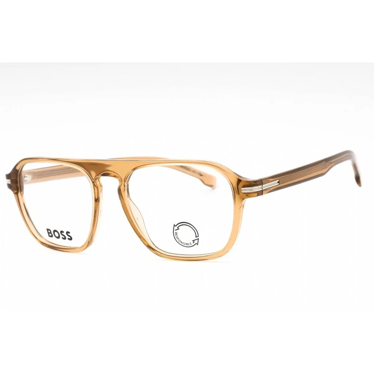 Hugo Boss HG 1510 010A 00 Square Crystal Beige Eyeglasses