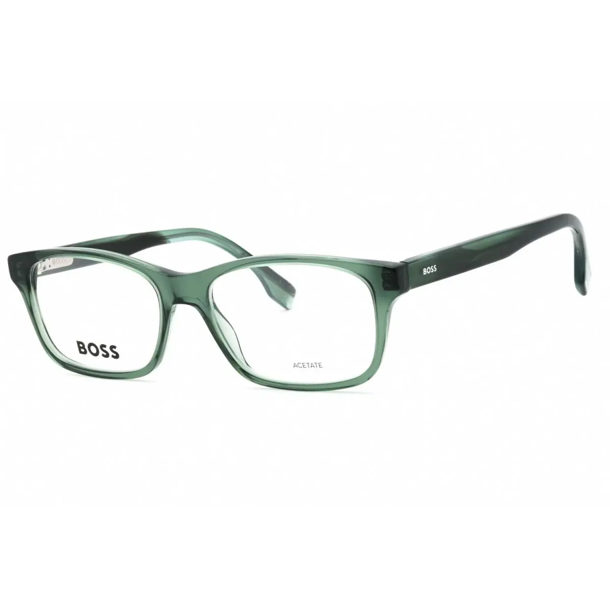Hugo Boss HG 1645 06AK 00 Square Crystal Green Horn Eyeglasses