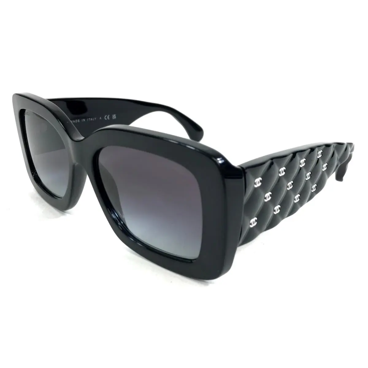 Sunglasses 5483-A c.760/S6 Black Thick Asian Fit White Logos Gray Lenses by Chanel