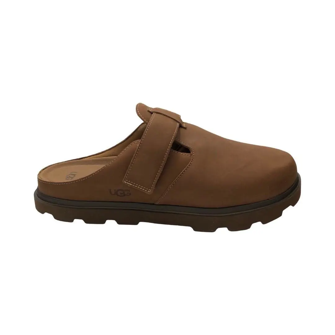 Ugg Men`s Solano Cognac Brown Leather Clogs Shoes 1167653 - Cognac