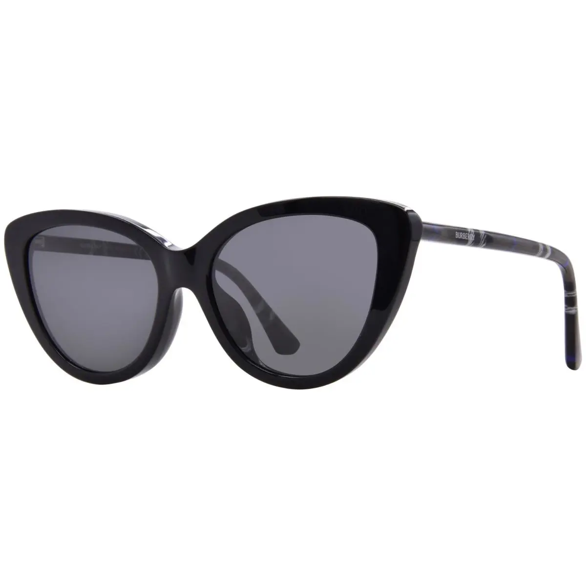 Burberry BE4457F 416587 Sunglasses Women`s Black/dark Grey Cat Eye 55mm