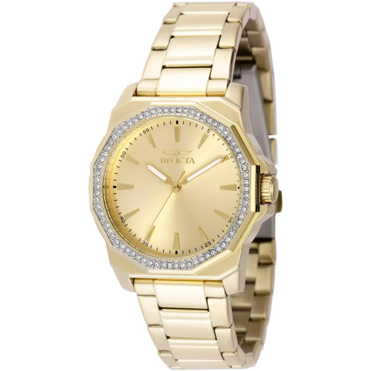 Women`s Watch Speedway Crystal Bezel Gold Tone Dial Bracelet 49113 by Invicta