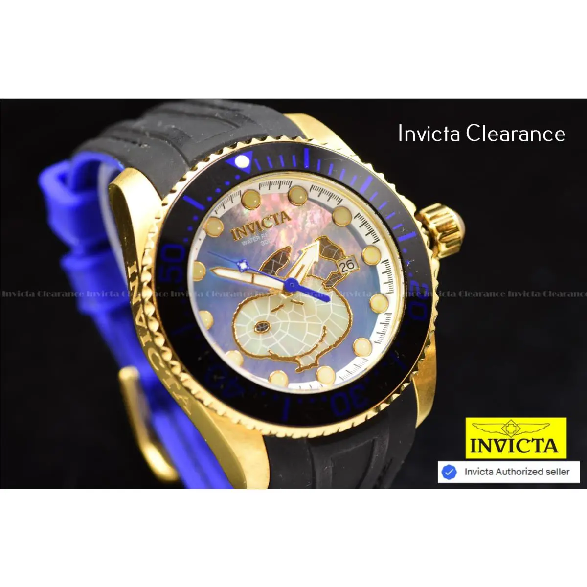Invicta Character Collection Peanuts Automatic Mens Mop Dial Black Watch