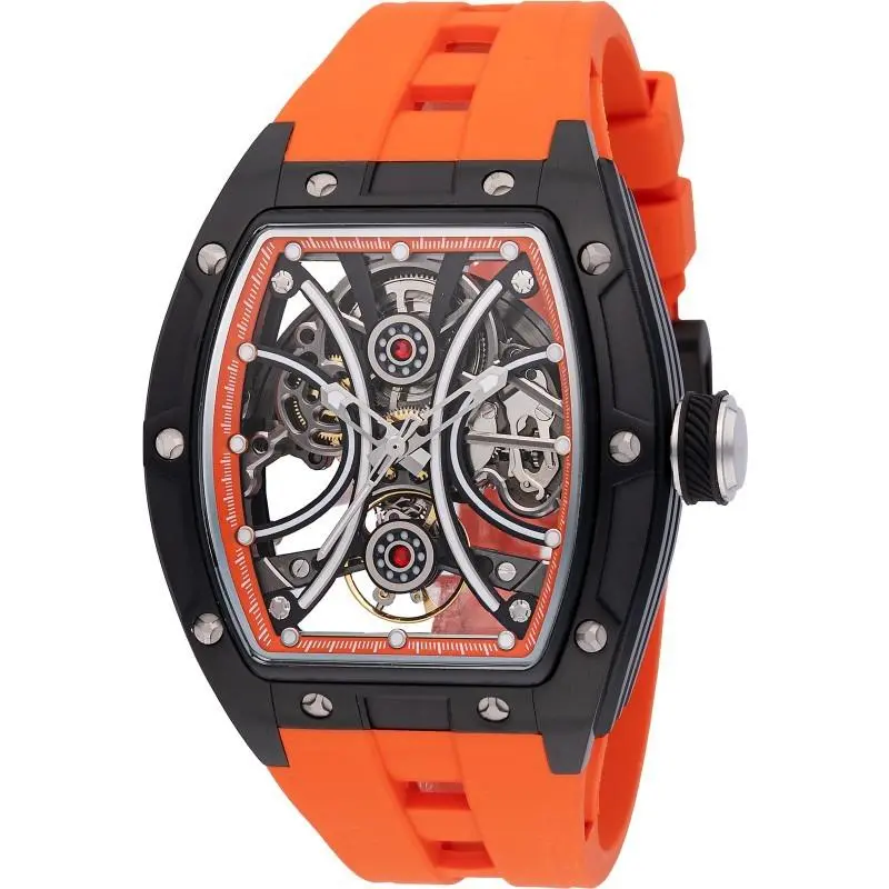 Invicta Men`s 44mm S1 Rally Automatic Skeleton Dial Orange/black Tone SS Watch
