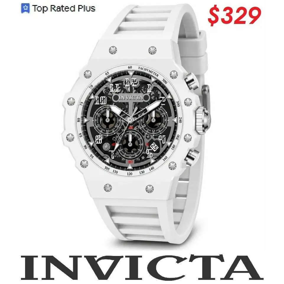 Invicta Racing Vaulthan Men`s White44mm Quartz Watch 69668