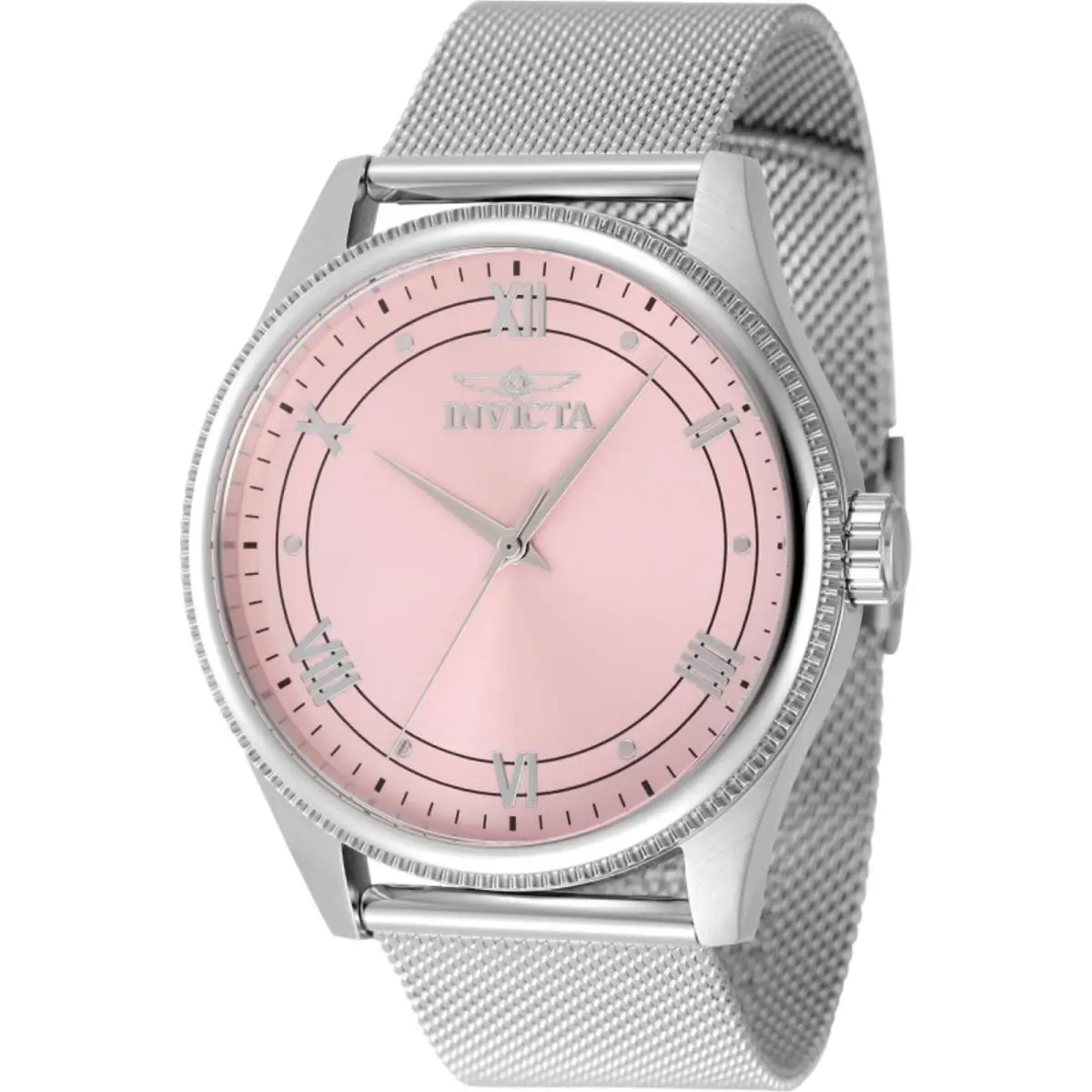 Invicta Men`s Watch Celestial Quartz Pink Dial Stainless Steel Bracelet 48485
