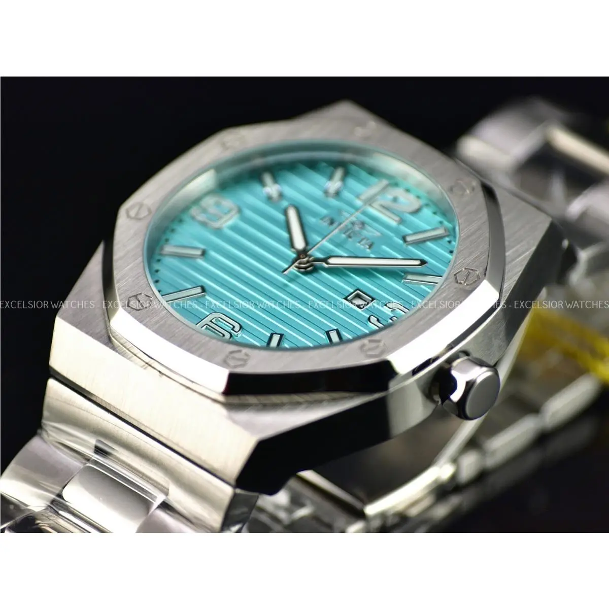 Invicta 48mm Men`s Huracan Torquoise Dial Quartz Stainless Steel Bracelet Watch