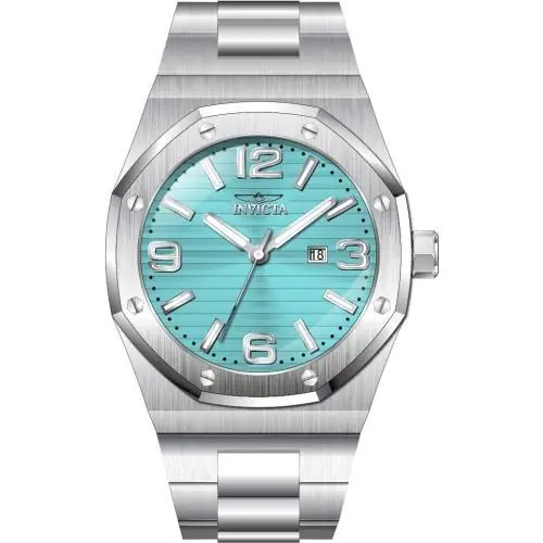 48mm Men`s Huracan Torquoise Dial Quartz Silver Tone 100m Bracelet Watch by Invicta