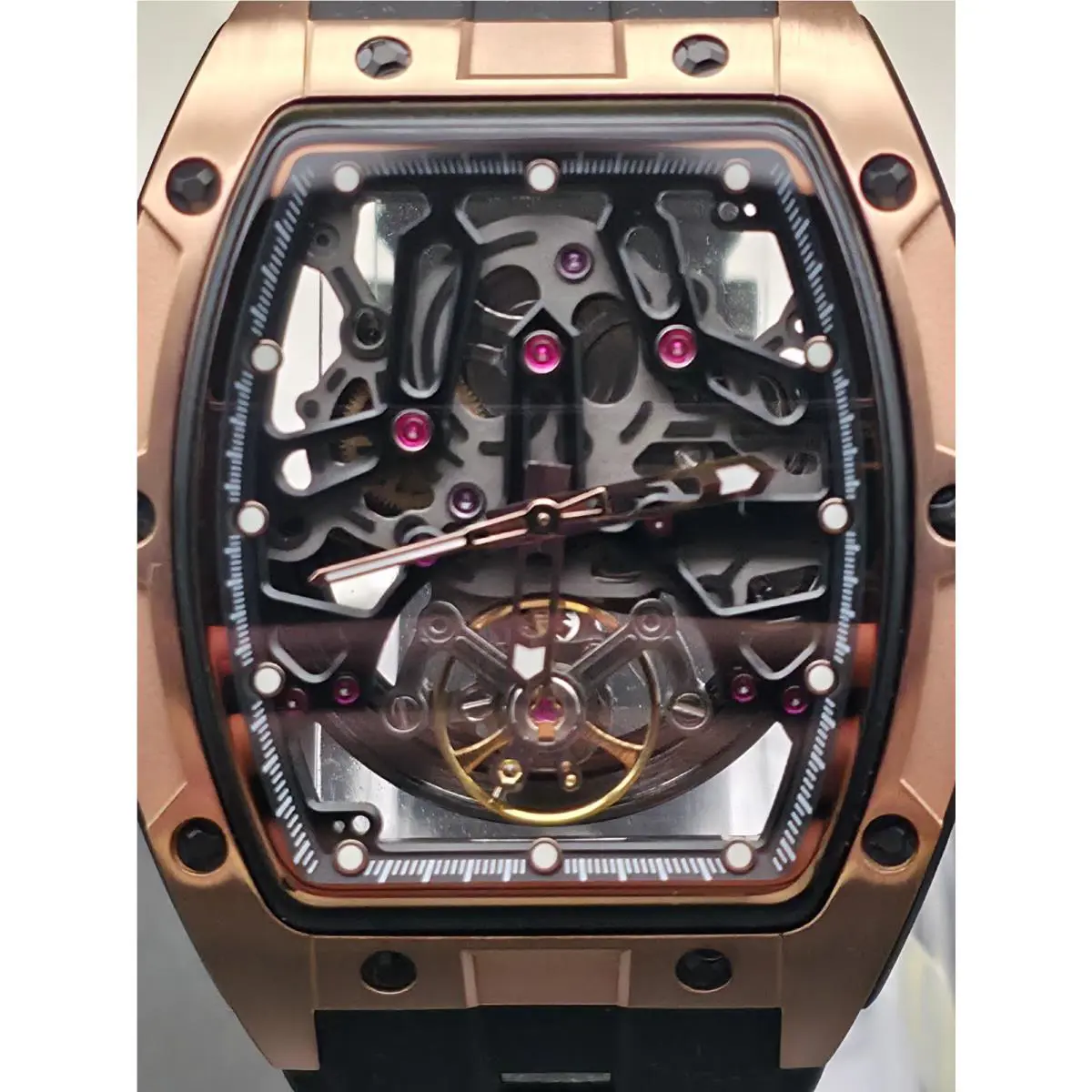 Invicta S1 Rally Oberus Automatic 44MM Skeleton Dial Black Silicone Men`s Watch