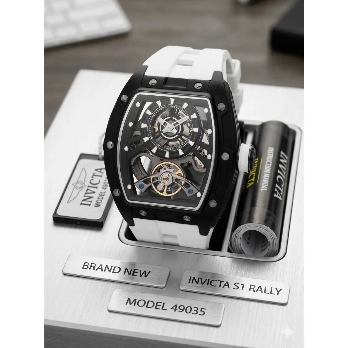 Invicta Men`s Watch S1 Rally Automatic White Silicone Strap Chronograph 49035