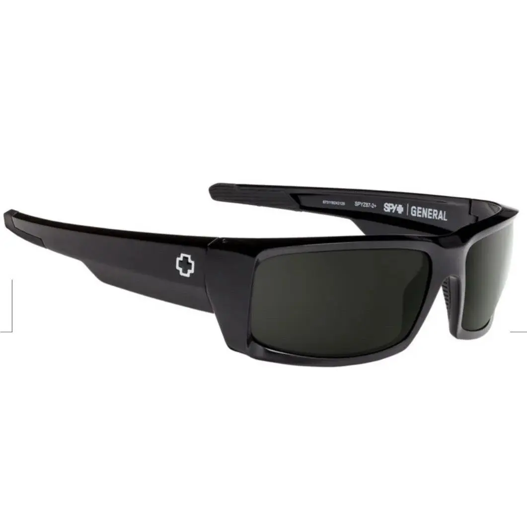Spy Optic General Sunglasses - Gloss Black / Happy Gray Green Lens - Frame: Gloss Black, Lens: Happy Gray Green
