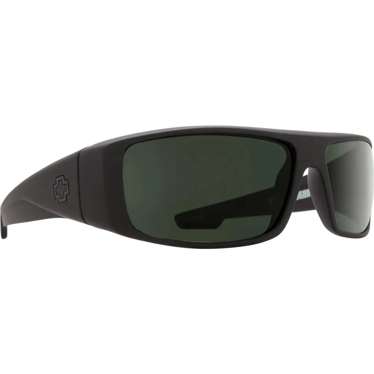 Spy Optics Men`s Logan Black Soft Matte Sunglasses - Happy Grey Green Polar, Frame: Black Soft Matte, Lens: Happy Grey Green Polar