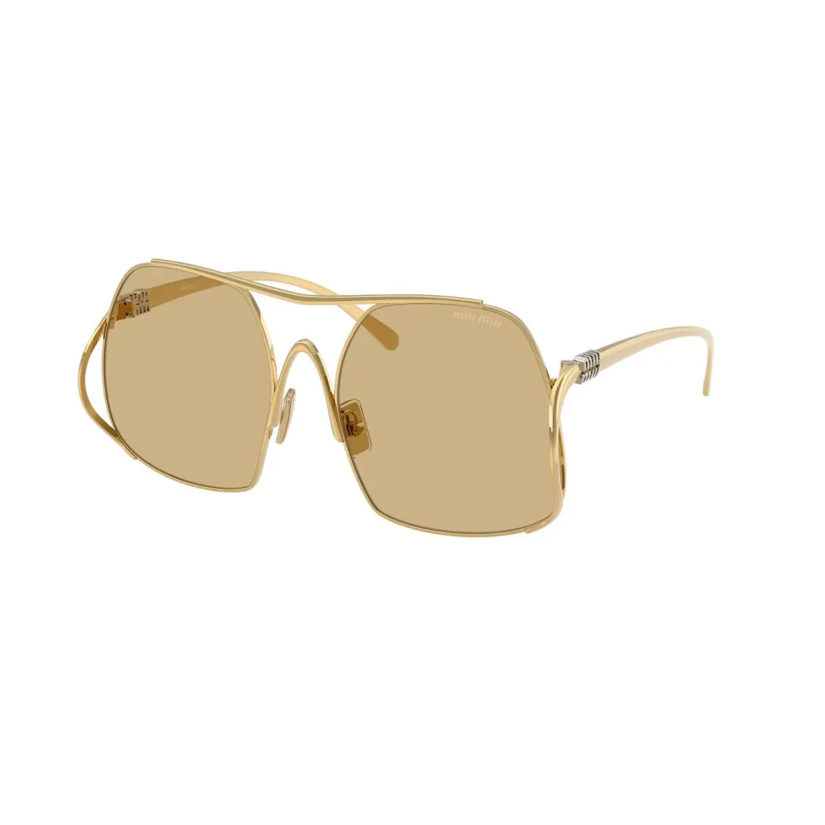 Miu Miu MU 0MU A55S 55 5AK10R Gold Yellow Women`s Sunglasses