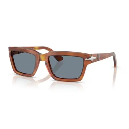 0PO3363S 96/56 Terra di Siena/blue Rectangle 57mm Men`s Sunglasses by Persol
