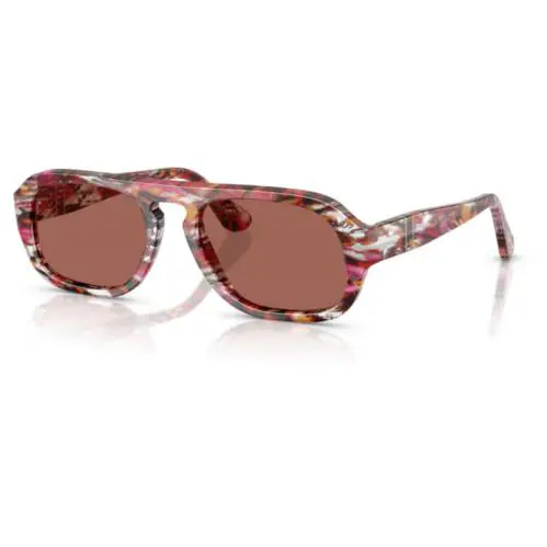 Persol 0PO3369S 1220H2 Cyclamen and Khaki/brown Soft Square Men`s Sunglasses