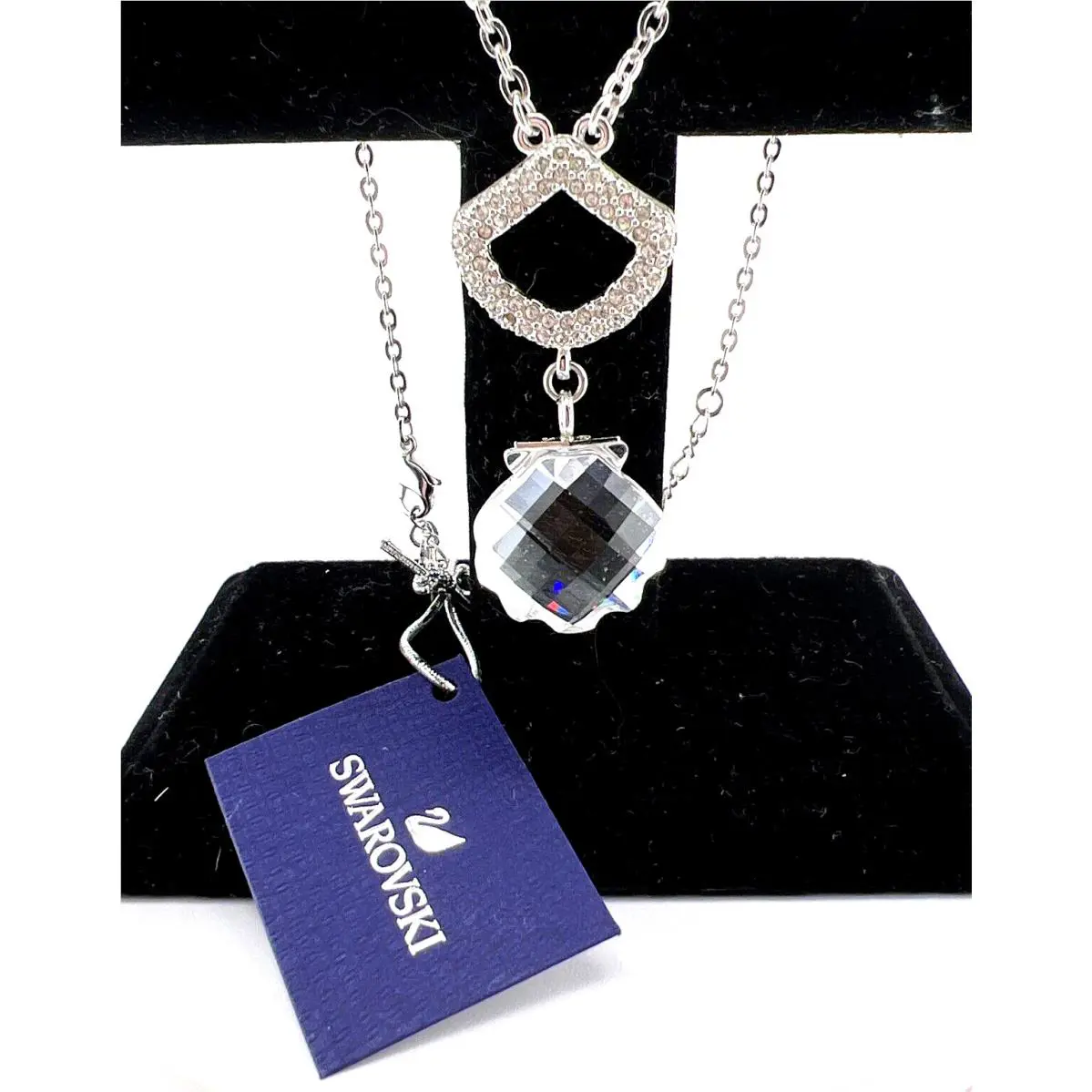 Swarovski Seashell Checkerboard Shell Crystal Pendent Necklace