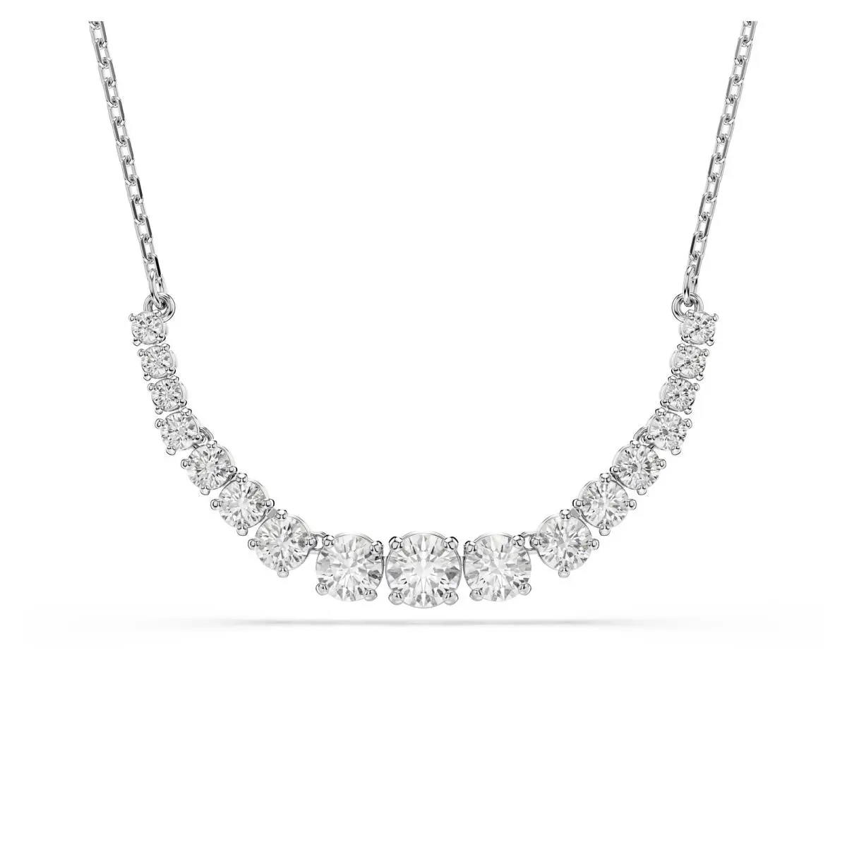 Swarovski Matrix Necklace Gradient of Round Cuts White Rhodium Plated 5705396