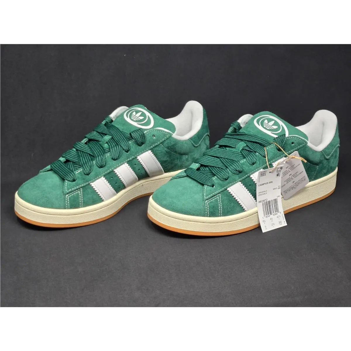 Adidas Campus 00s Mens Dark Green White Gum Multi Sizes Shoes H03472 Nby