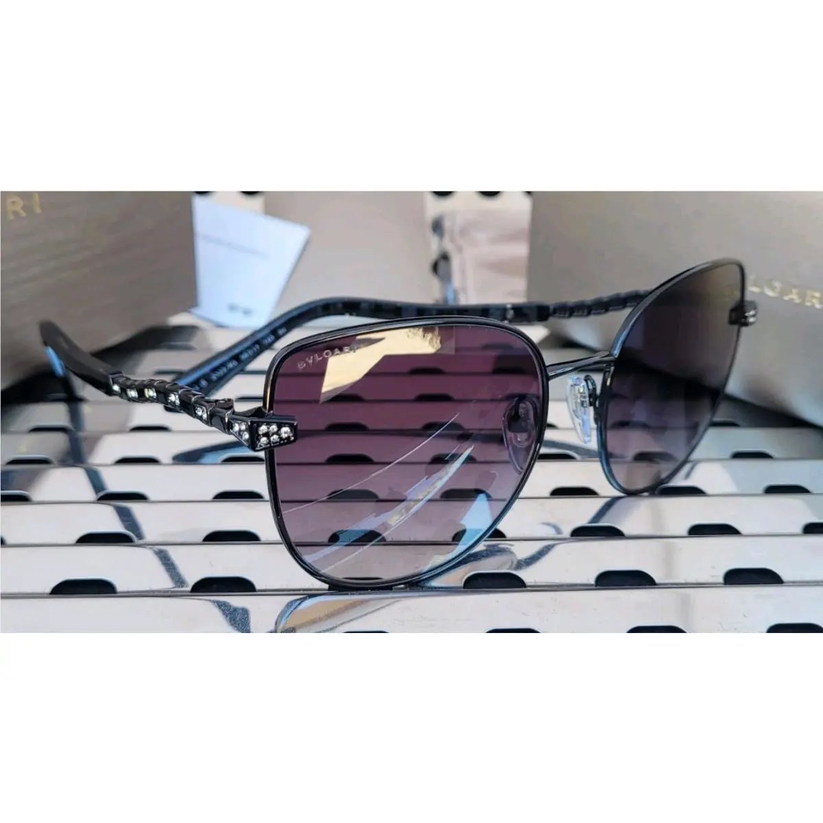 Bvlgari Serpenti Sunglasses 0BV6184B 20238G Viper Black w/ Grey Gradient