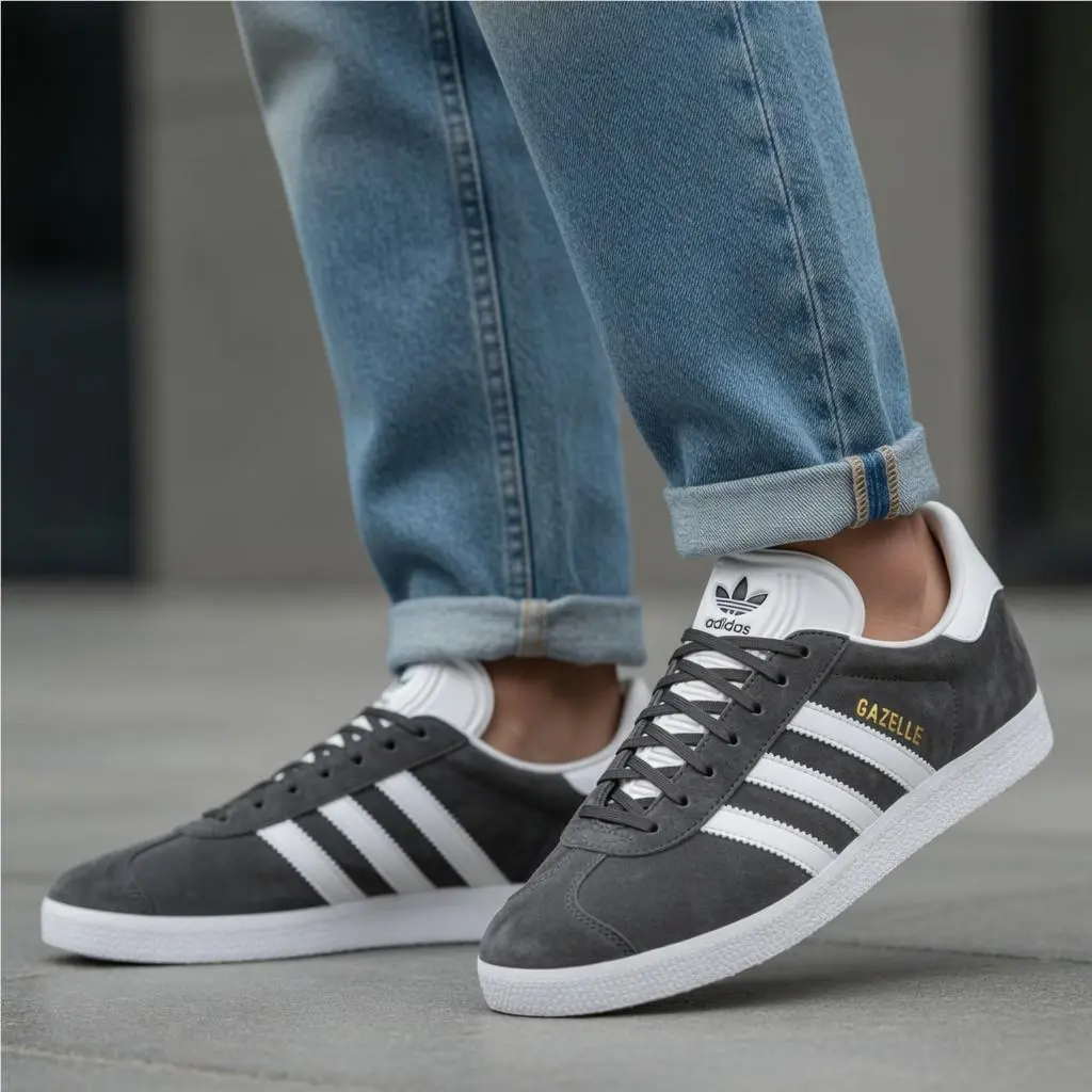 Adidas Gazelle Mens Sneakers Collegiate BB5480 Solid Grey Suede Leather US SZ 8
