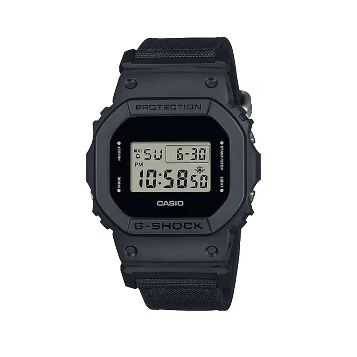 G-shock Classic Black Watch with Cordura Cloth Band DW-5600BCE-1CR by Casio