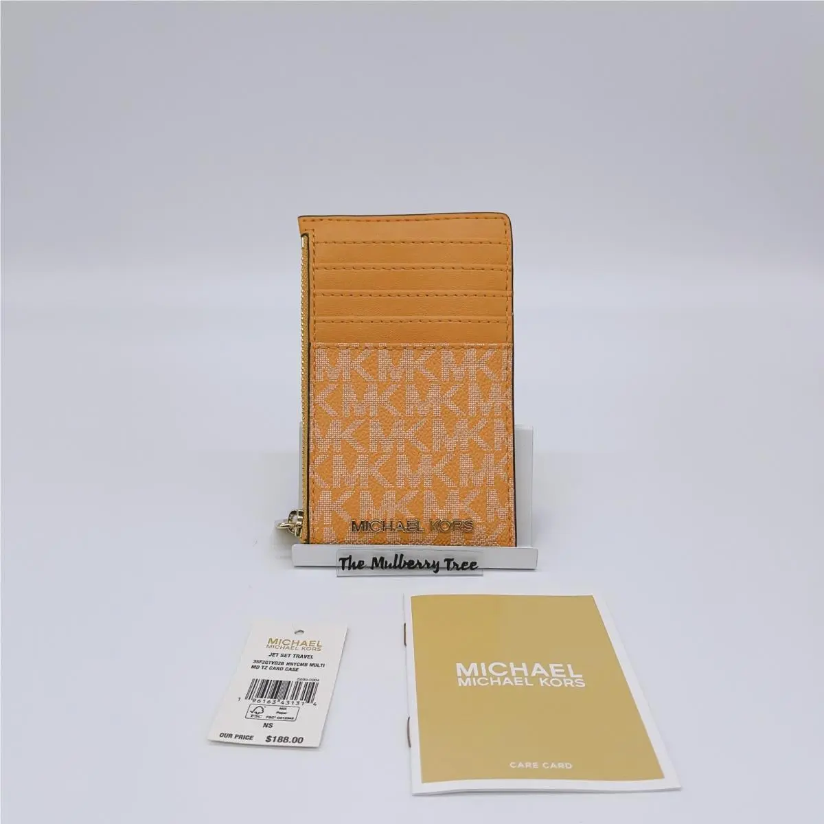 Jet Set Travel MD TZ Card Case Black Brown Mulberry Wallet Honeycomb by Michael Kors
